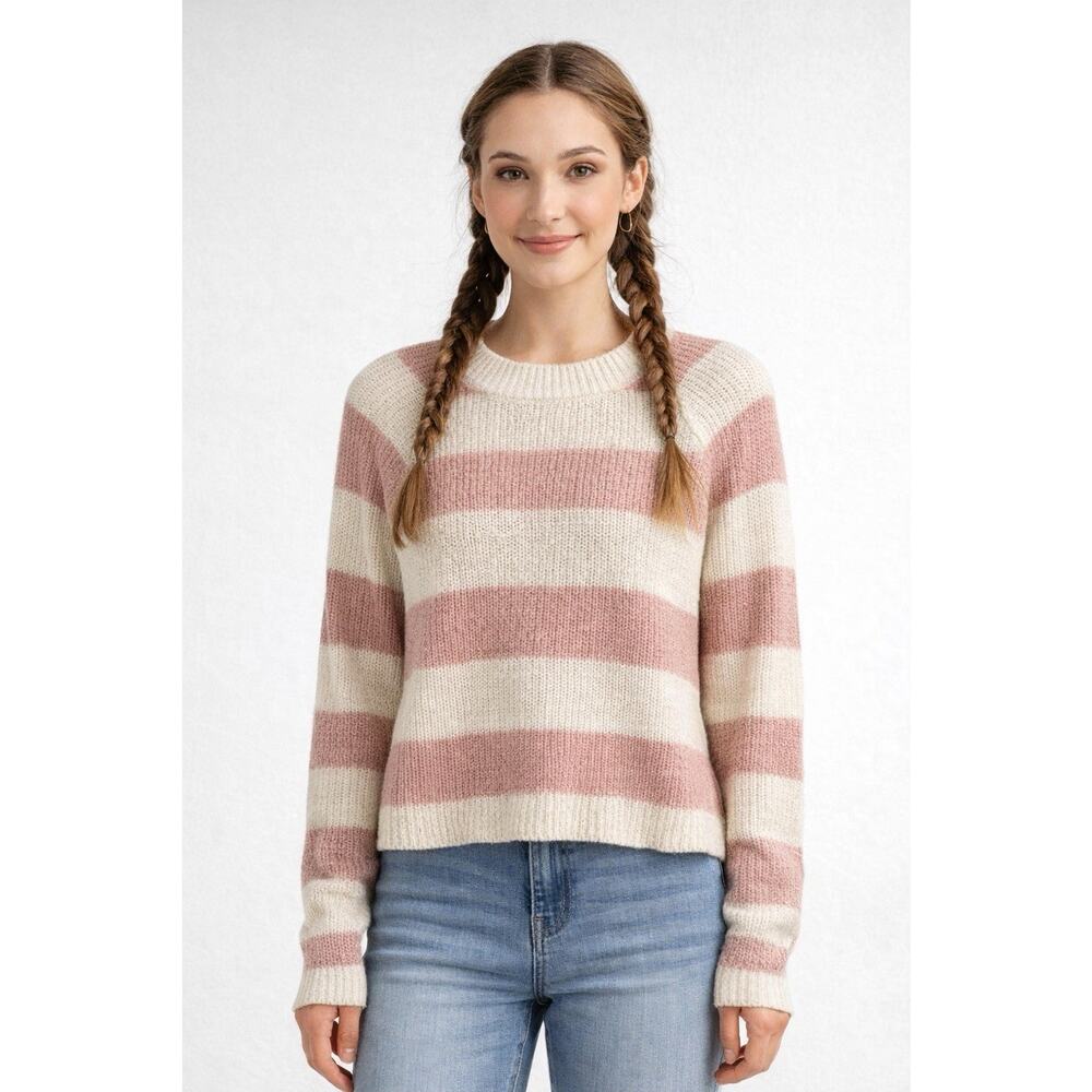 NWT Sadie & Sage Pink White Striped Sweater Small S